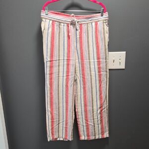 Old Navy Multicolor Striped Linen Pants